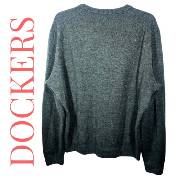 DOCKERS FOREST GREEN V-NECK ACRYLIC SWEATER GOLF PREPPY MINIMALIST, MEN’S LARGE - Picture 3 of 8